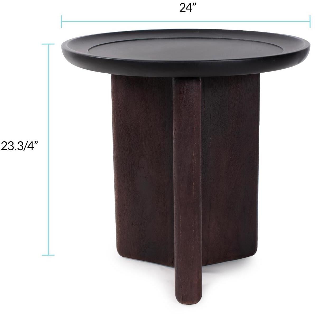 Bollack 24 X 23.75 inch Brown and Black Side Table